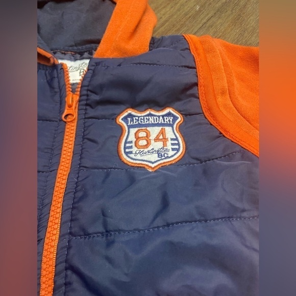 Huntington boys light weight blue and orange hooded jacket 4T - Picture 3 of 4